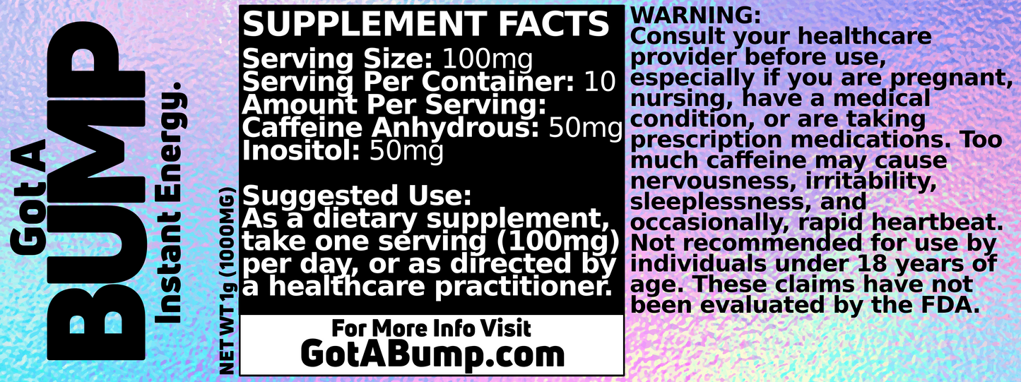 Got A BUMP™ - 1g Container (500mg Caffeine Per Vial)
